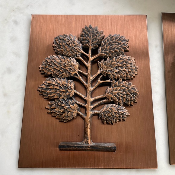 Coppercraft Guild MCM retro vintage copper wall art trees - Picture 5 of 14